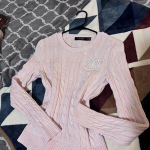 Ralph Lauren Light Pink Cable Knit Sweater